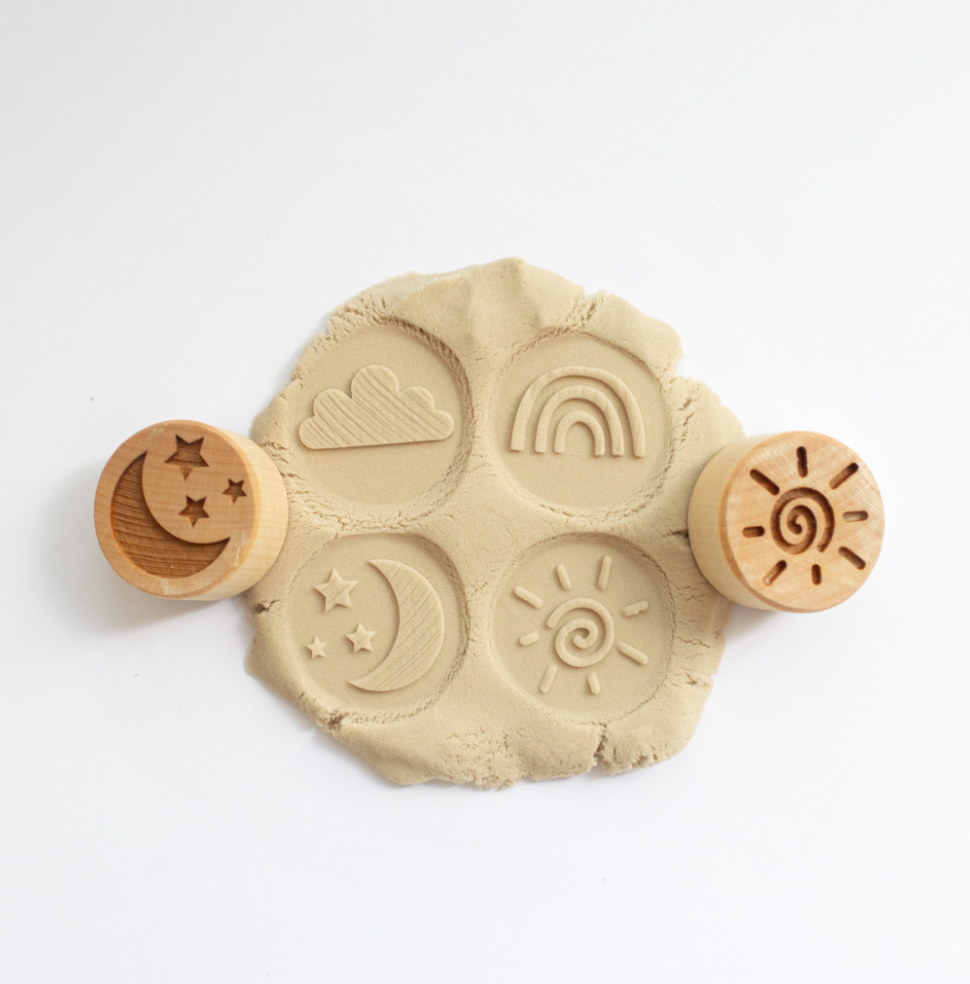 Houten stempels - het weer