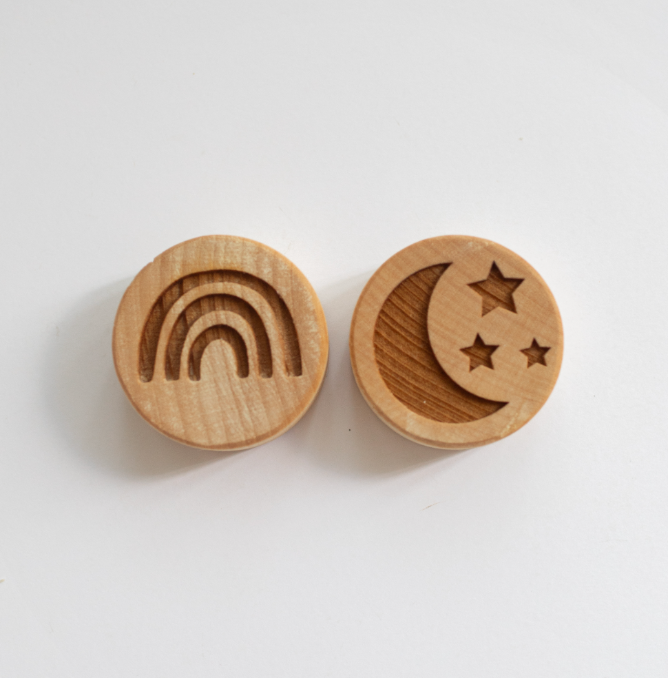 Houten stempels - het weer