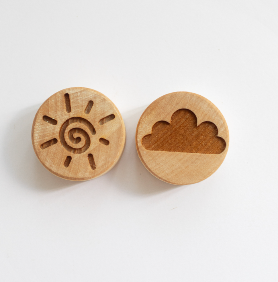 Houten stempels - het weer