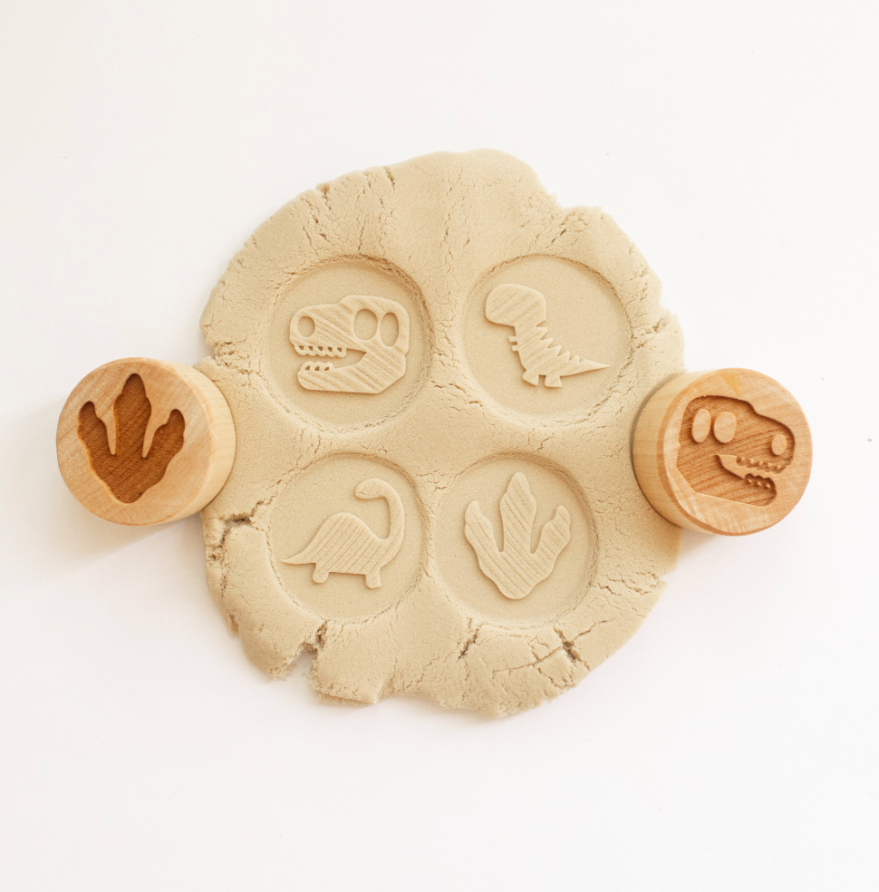 Houten stempels - dino