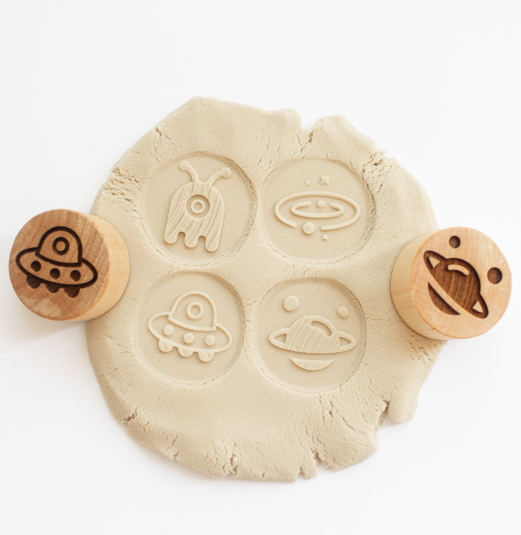 Houten stempels - alien