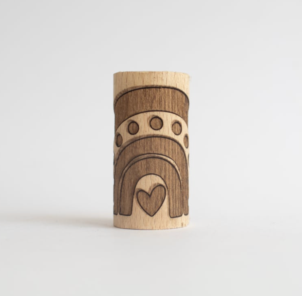 Houten roller - regenboog