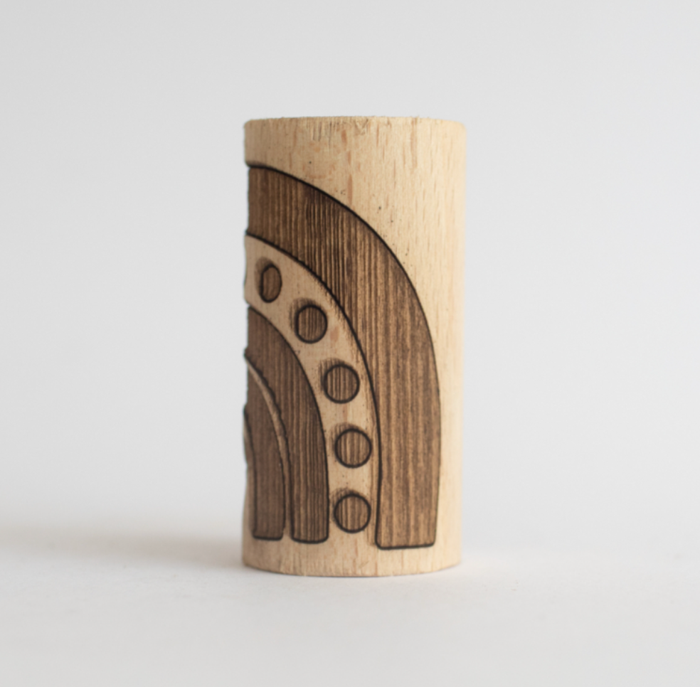 Houten roller - regenboog